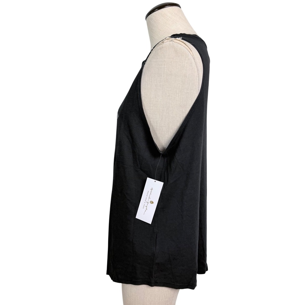 Spiritual Gangster Jade Tank Sun Moon Stars Trust the Universe Black Medium NEW - Picture 3 of 10